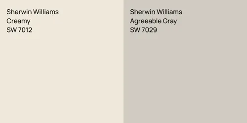 SW 7012 Creamy vs SW 7029 Agreeable Gray