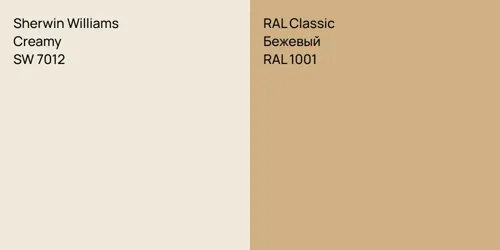 SW 7012 Creamy vs RAL 1001 Бежевый