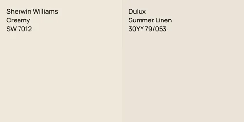 SW 7012 Creamy vs 30YY 79/053 Summer Linen