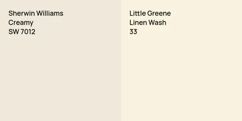 SW 7012 Creamy vs 33 Linen Wash