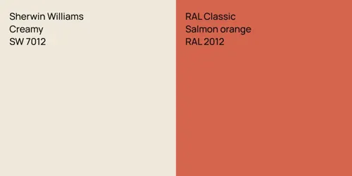 SW 7012 Creamy vs RAL 2012 Salmon orange