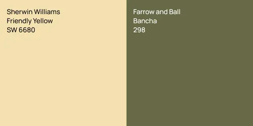 SW 6680 Friendly Yellow vs 298 Bancha
