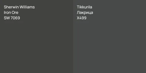 SW 7069 Iron Ore vs X499 Лакрица