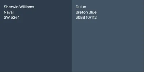 SW 6244 Naval vs 30BB 10/112 Breton Blue