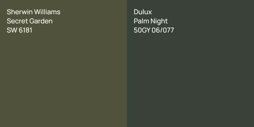 SW 6181 Secret Garden vs 50GY 06/077 Palm Night