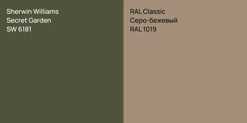 SW 6181 Secret Garden vs RAL 1019 Серо-бежевый