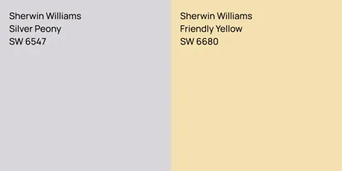 SW 6547 Silver Peony vs SW 6680 Friendly Yellow