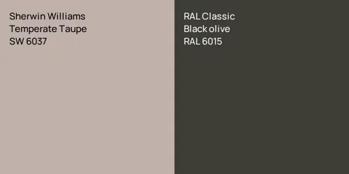 SW 6037 Temperate Taupe vs RAL 6015  Black olive