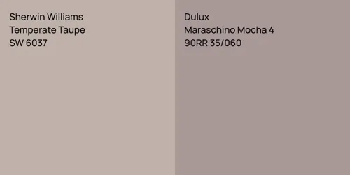 SW 6037 Temperate Taupe vs 90RR 35/060 Maraschino Mocha 4
