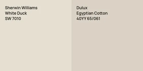 SW 7010 White Duck vs 40YY 65/061 Egyptian Cotton