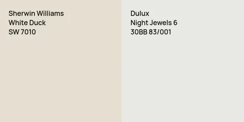 SW 7010 White Duck vs 30BB 83/001 Night Jewels 6