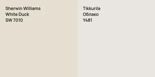SW 7010 White Duck vs Y481 Облако