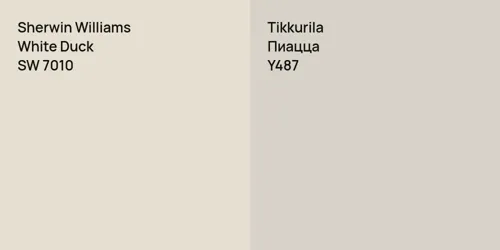 SW 7010 White Duck vs Y487 Пиацца