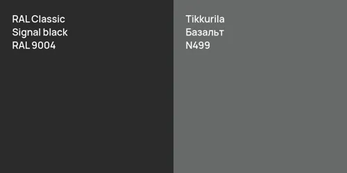 RAL 9004  Signal black vs N499 Базальт