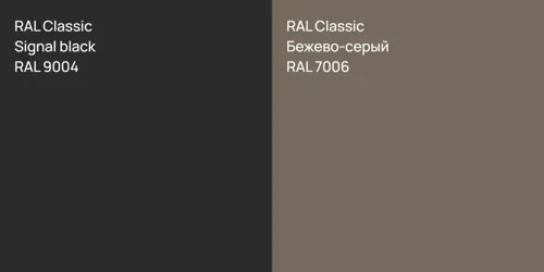 RAL 9004  Signal black vs RAL 7006 Бежево-серый