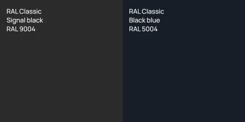RAL 9004  Signal black vs RAL 5004  Black blue
