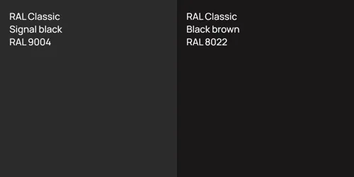 RAL 9004  Signal black vs RAL 8022  Black brown