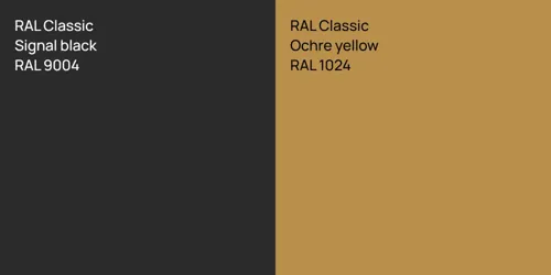 RAL 9004  Signal black vs RAL 1024  Ochre yellow