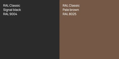 RAL 9004  Signal black vs RAL 8025  Pale brown