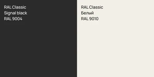 RAL 9004  Signal black vs RAL 9010 Белый