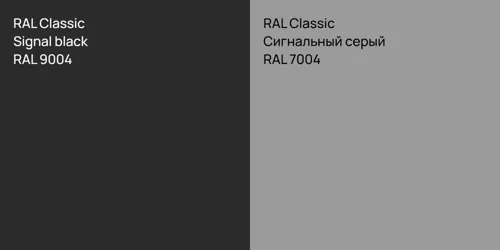 RAL 9004  Signal black vs RAL 7004 Сигнальный серый