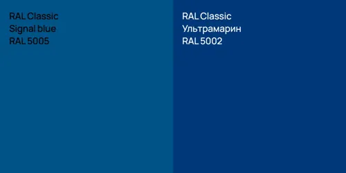 RAL 5005  Signal blue vs RAL 5002 Ультрамарин