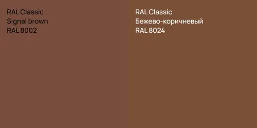 RAL 8002 Signal brown vs RAL 8024 Бежево-коричневый