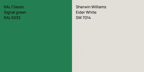 RAL 6032 Signal green vs SW 7014 Eider White