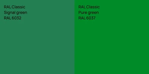 RAL 6032 Signal green vs RAL 6037 Pure green