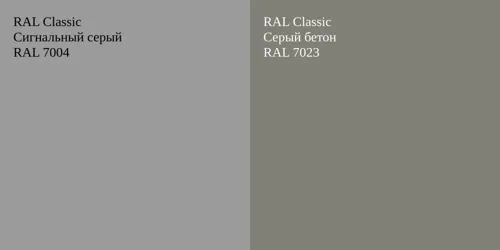 RAL 7004 Сигнальный серый vs RAL 7023 Серый бетон