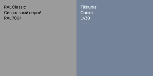 RAL 7004 Сигнальный серый vs L430 Сопка