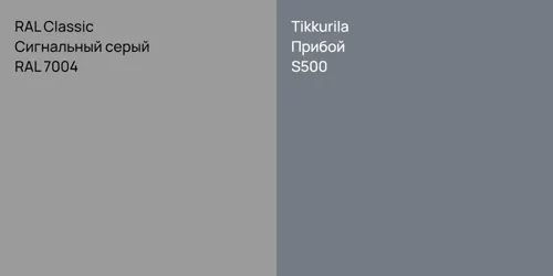 RAL 7004 Сигнальный серый vs S500 Прибой