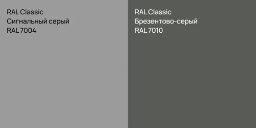 RAL 7004 Сигнальный серый vs RAL 7010 Брезентово-серый