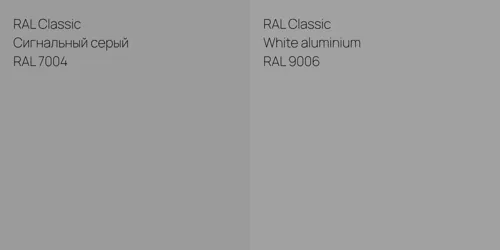 RAL 7004 Сигнальный серый vs RAL 9006  White aluminium