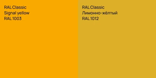 RAL 1003 Signal yellow vs RAL 1012 Лимонно-жёлтый