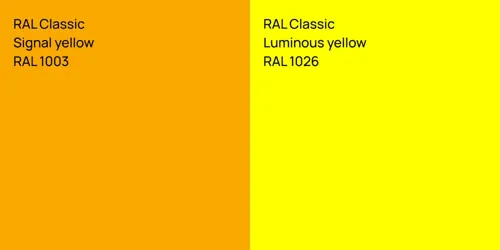 RAL 1003 Signal yellow vs RAL 1026 Luminous yellow