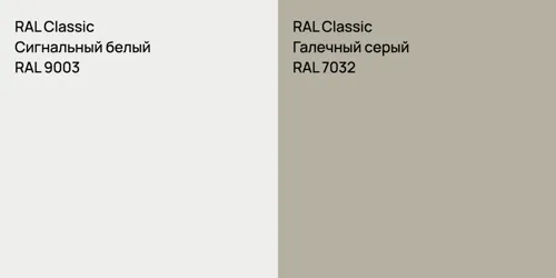 RAL 9003 Сигнальный белый vs RAL 7032 Галечный серый