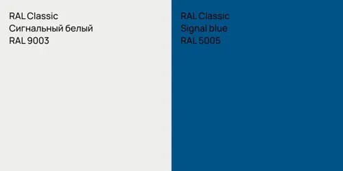 RAL 9003 Сигнальный белый vs RAL 5005  Signal blue