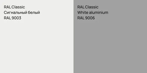 RAL 9003 Сигнальный белый vs RAL 9006  White aluminium