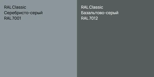 RAL 7001 Серебристо-серый vs RAL 7012 Базальтово-серый