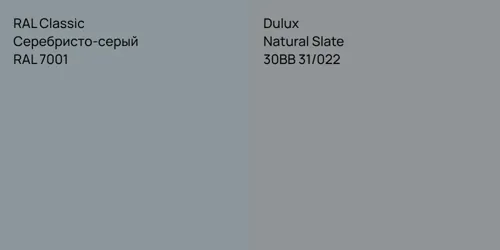 RAL 7001 Серебристо-серый vs 30BB 31/022 Natural Slate
