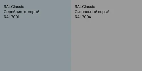 RAL 7001 Серебристо-серый vs RAL 7004 Сигнальный серый