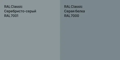 RAL 7001 Серебристо-серый vs RAL 7000 Серая белка