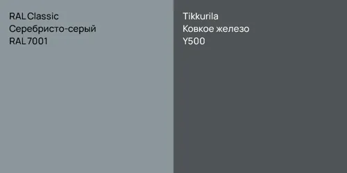RAL 7001 Серебристо-серый vs Y500 Ковкое железо