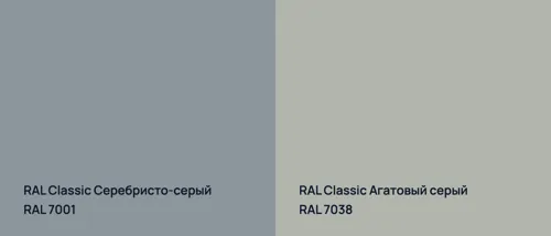 RAL 7001 Серебристо-серый vs RAL 7038 Агатовый серый