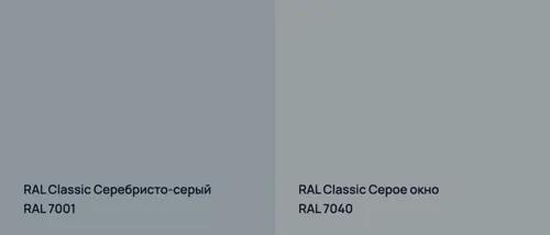 RAL 7001 Серебристо-серый vs RAL 7040 Серое окно