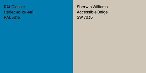 RAL 5015 Небесно-синий vs SW 7036 Accessible Beige