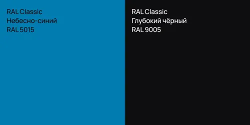 RAL 5015 Небесно-синий vs RAL 9005 Глубокий чёрный