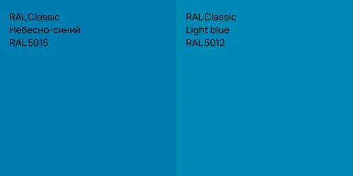 RAL 5015 Небесно-синий vs RAL 5012  Light blue