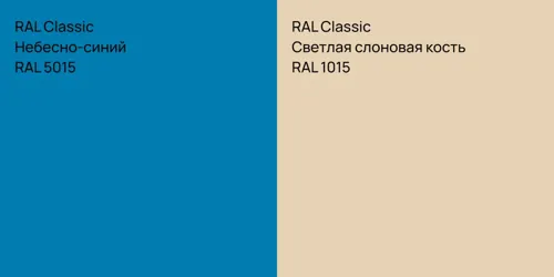 RAL 5015 Небесно-синий vs RAL 1015 Светлая слоновая кость
